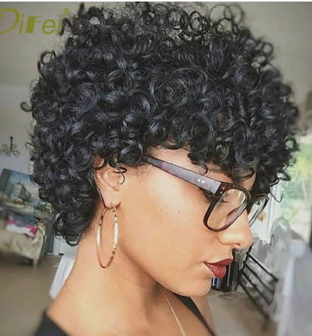 Short Curly Black Synthetic Wig